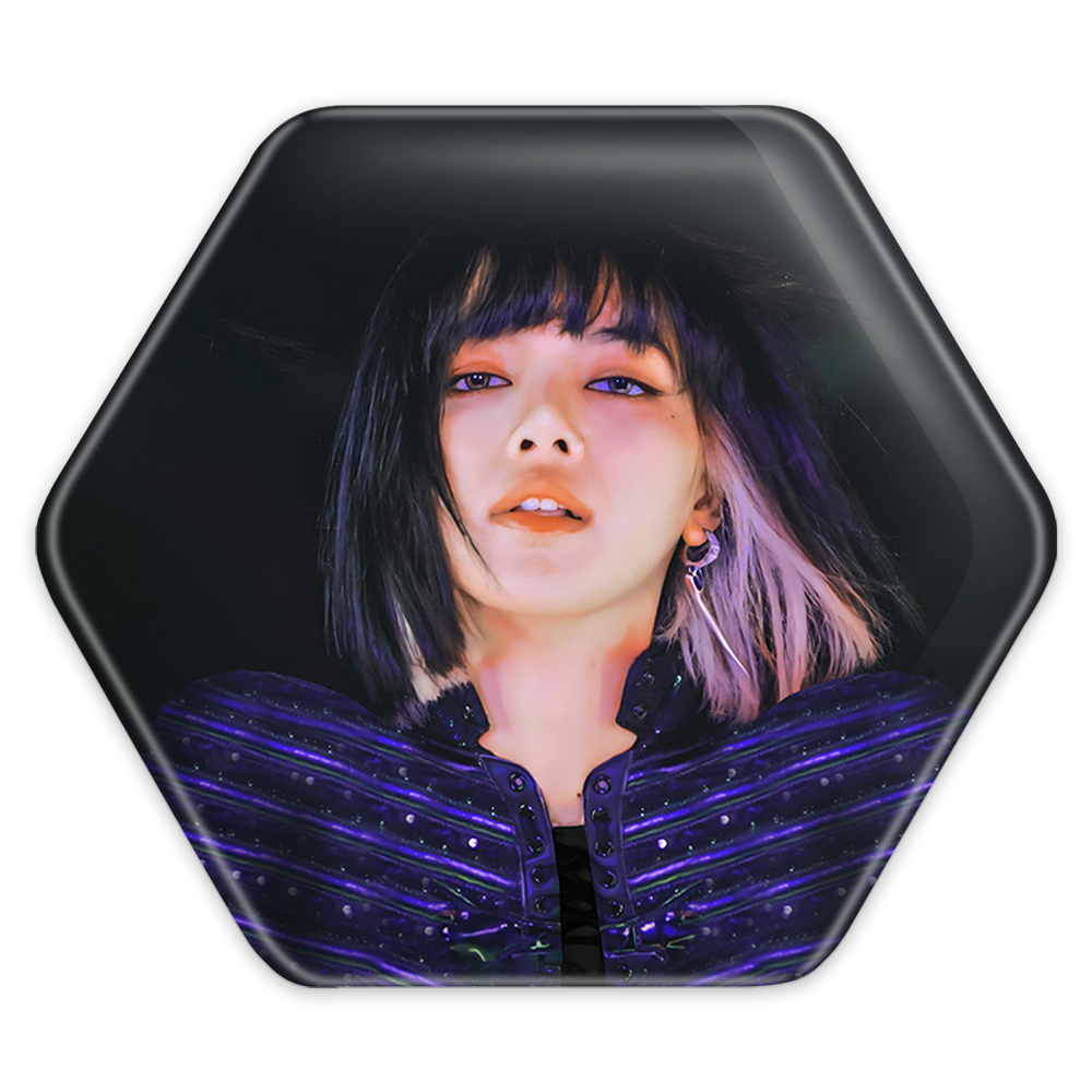 پیکسل خندالو طرح لیسا گروه موسیقی بلک پینک مدل شش ضلعی کد 3638