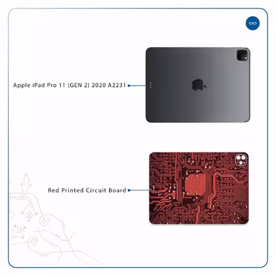 برچسب پوششی ماهوت مدل Red Printed Circuit Board مناسب برای تبلت اپل iPad Pro 11 (GEN 2) 2020 A2231