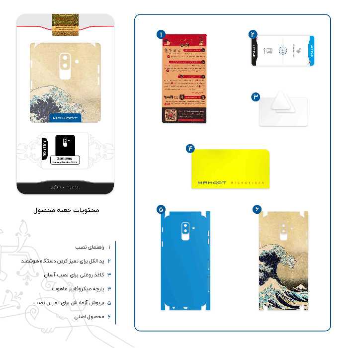 برچسب پوششی ماهوت مدل The Great Wave off Kanagawa of Hokusai-FullSkin مناسب برای گوشی موبایل سامسونگ Galaxy A6 Plus 2018