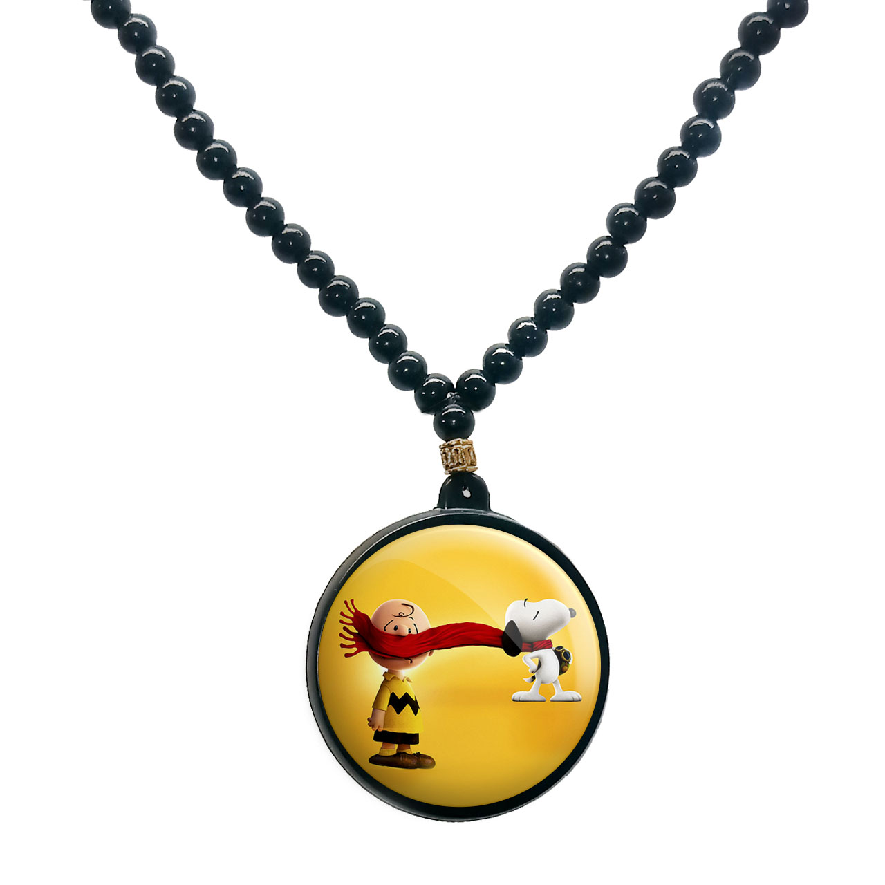 گردنبند پرمانه طرح اسنوپی کد pmd.14506 مدل دو طرفه