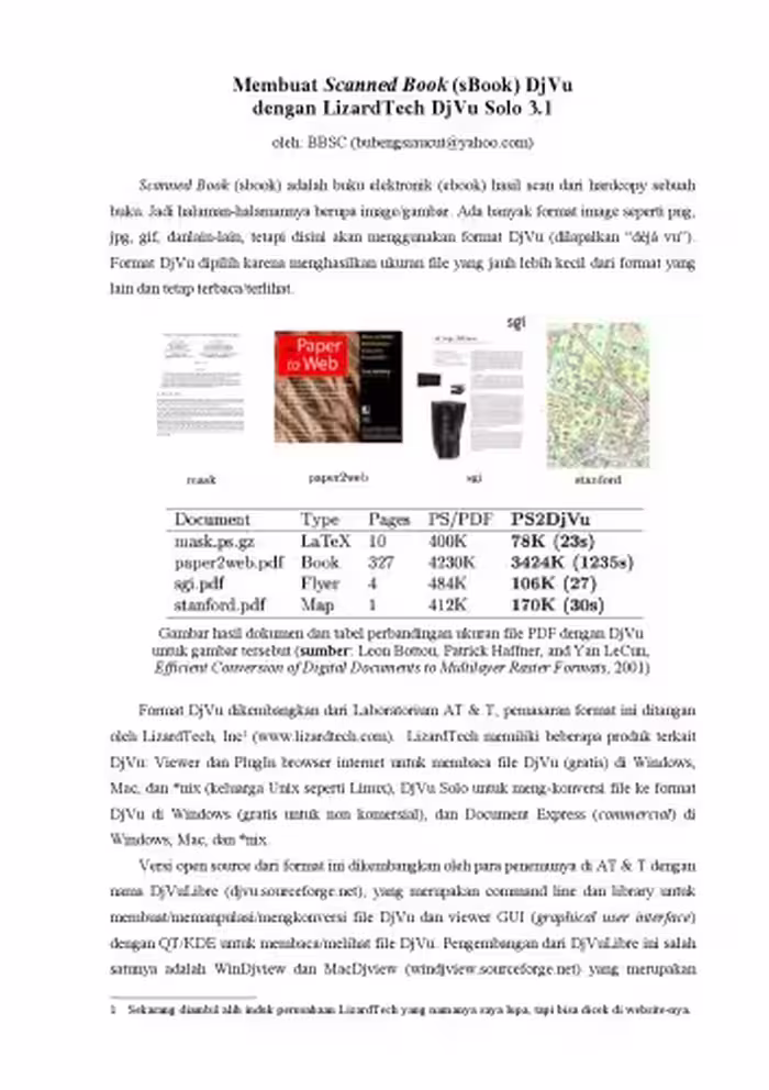 خرید و دانلود نسخه کامل کتاب Membuat Scanned Book (sBook) DjVu dengan LizardTech DjVu Solo 3.1