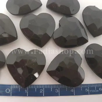 نگین قلب مشکی سایز 2