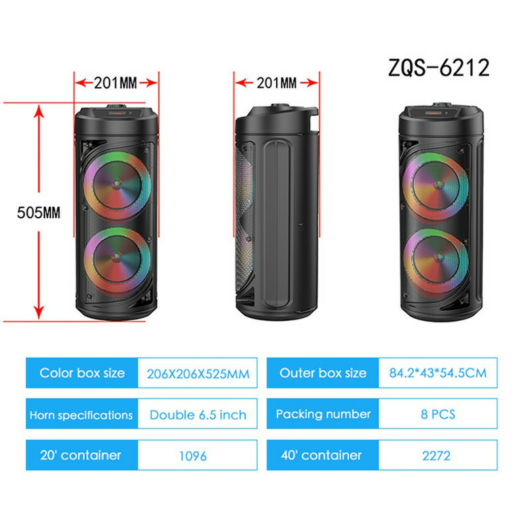 اسپیکر بلوتوثی قابل حمل مدل ZQS 6212