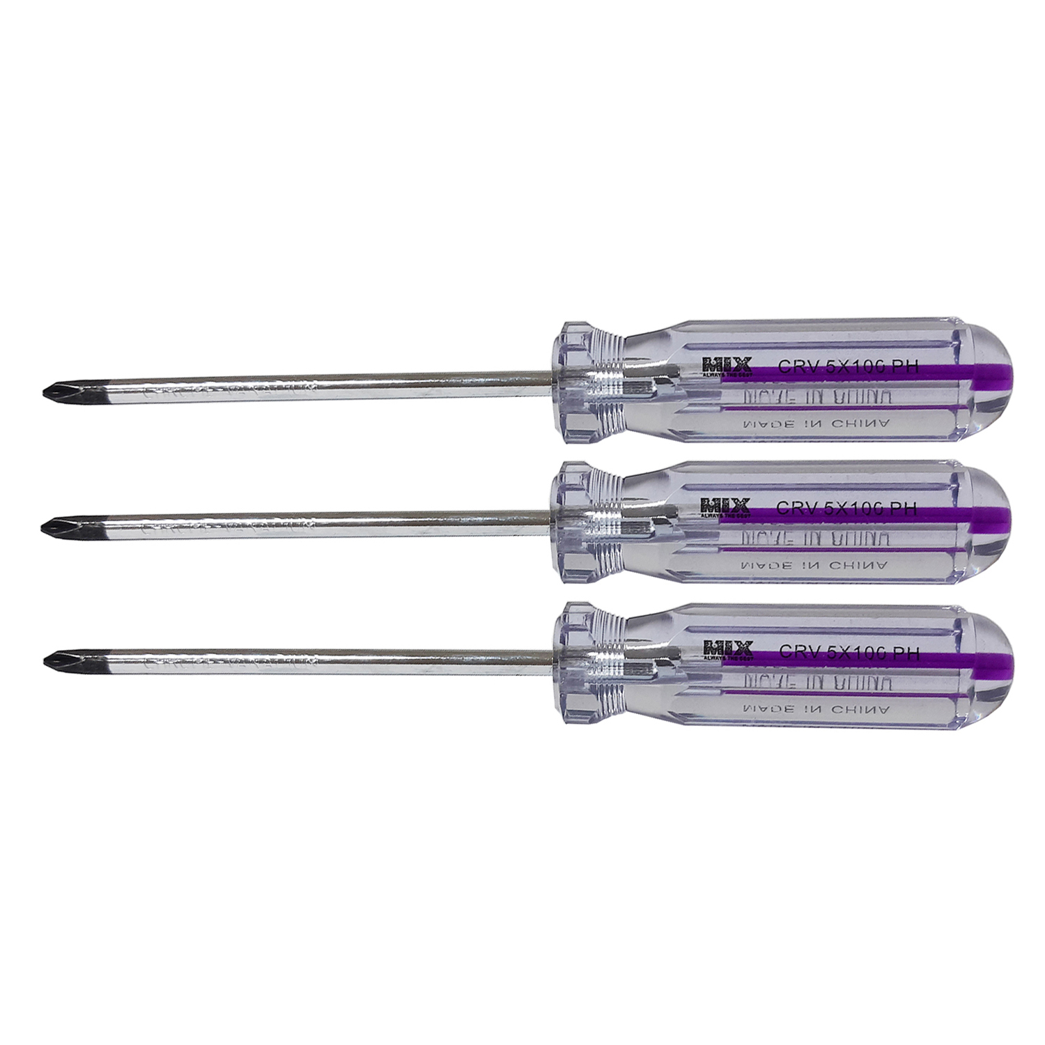 پیچ گوشتی چهارسو میکس مدل AT -5x100 مجموعه 3عددی