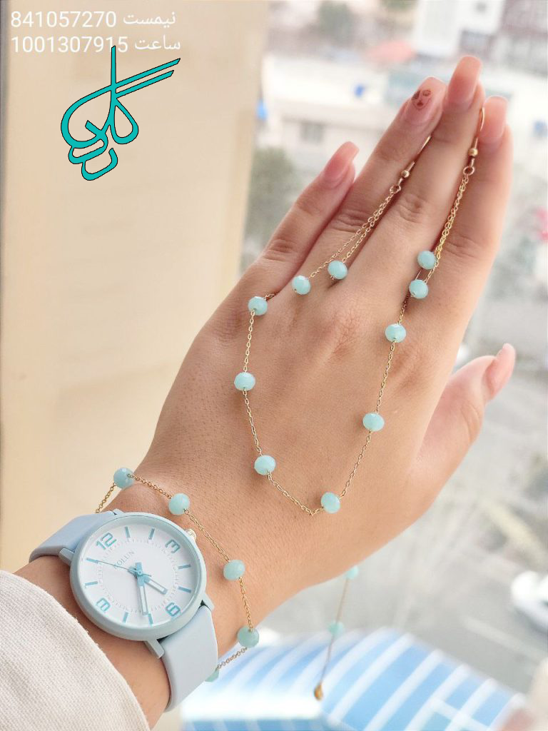 خرید ست هدیه دخترانه سرویس نیگن فیروزه ای و ساعت کد 1815274 - ردگل