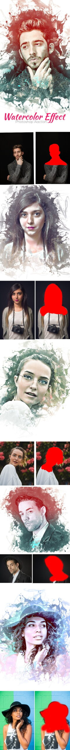 دانلود Watercolor Effect Photoshop Action – اکشن آبرنگ فتوشاپ