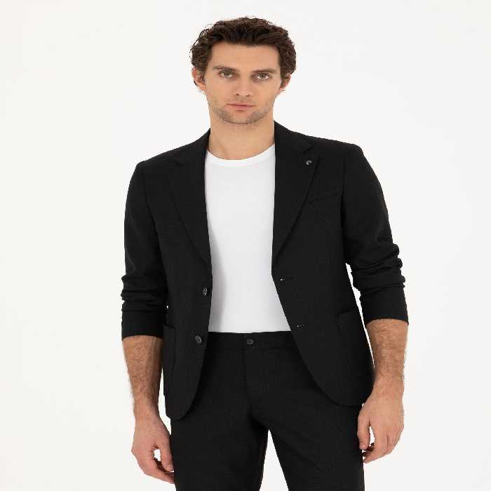 کت و شلوار مردانه مشکی کاشارل