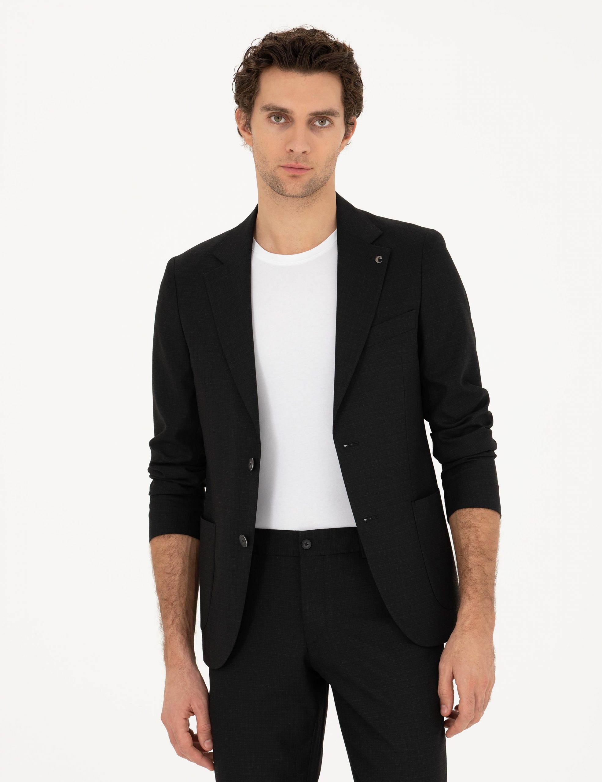 کت و شلوار مردانه مشکی کاشارل