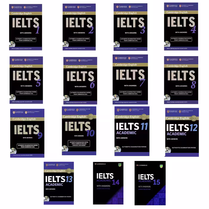 کتاب IELTS CAMBRIDGE اثر جمعی از نویسندگان انتشارات Cambridge پانزده جلدی