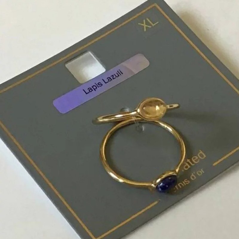 انگشتر روکش طلا با سنگ طبیعی 