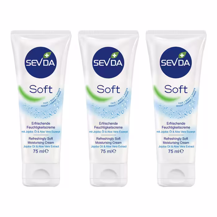 کرم مرطوب کننده سودا مدل Soft حجم 75 میلی لیتر مجموعه 3 عددی