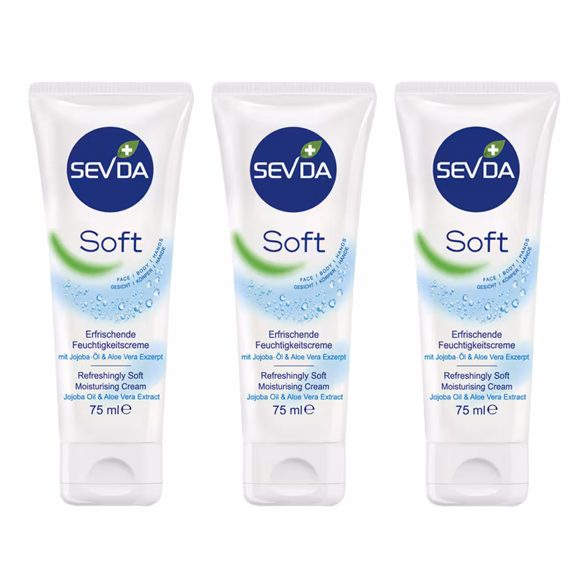 کرم مرطوب کننده سودا مدل Soft حجم 75 میلی لیتر مجموعه 3 عددی
