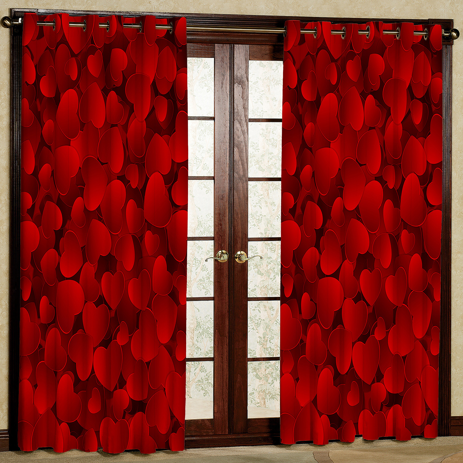 پرده مدل قلبی  هازان پانچی کد 4456 سایز 140x200 سانتی متر