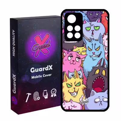 کاور گارد ایکس طرح گربه مدل Glass10578 مناسب برای گوشی موبایل شیائومی Poco M4 Pro 5G/Redmi Note 11T 5G/Redmi Note 11S 5G