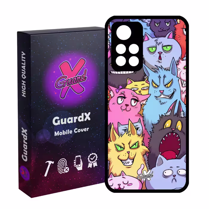 کاور گارد ایکس طرح گربه مدل Glass10578 مناسب برای گوشی موبایل شیائومی Poco M4 Pro 5G/Redmi Note 11T 5G/Redmi Note 11S 5G