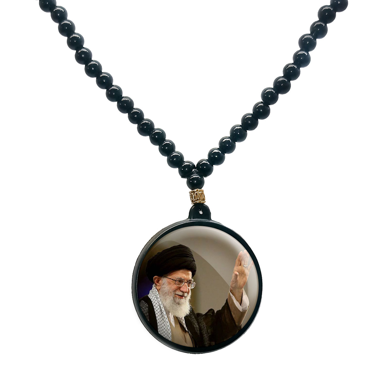 گردنبند پرمانه طرح تصویر  آیت الله خامنه ای کد pmd.11707 مدل دو طرفه