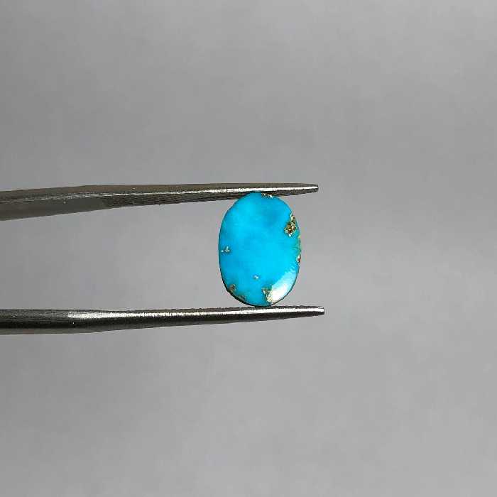 نگین فیروزه نیشایوری بیضی آبی طبیعی 240396