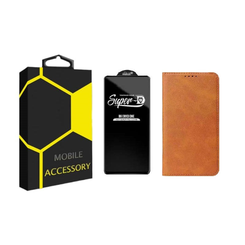 کیف کلاسوری مدل چرمی  CL-AD مناسب برای گوشی موبایل سامسونگ Galaxy A32 5G به همراه محافظ صفحه نمایش