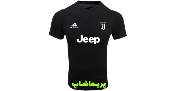 خرید تیشرت هواداری یوونتوس مشکی با اسپانسر آستین کوتاه