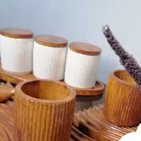 بانکه  بتنی با روکش ضدآب وضد باکتری و درب بتنی طرح  چوب