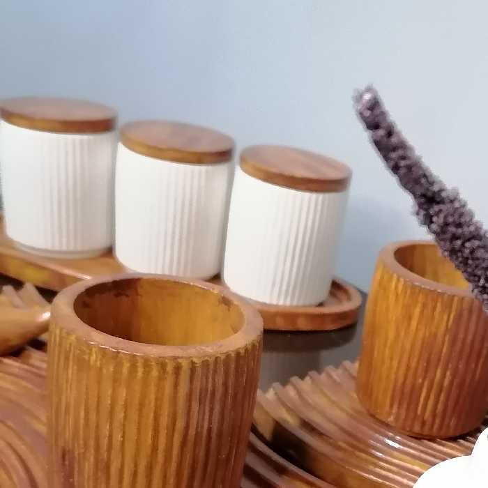 بانکه  بتنی با روکش ضدآب وضد باکتری و درب بتنی طرح  چوب