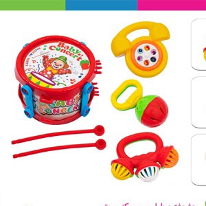 سیسمونی اسباب بازی ست جغجغه 4 تایی  طبل دار