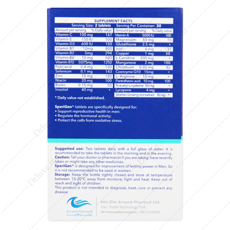 قرص اسپریژن، قرص اسپریژن اروند فارمد 60 عدد