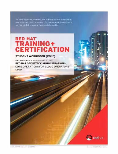 خرید و دانلود نسخه کامل کتاب Red Hat OpenStack Administration I: Core Operations for Cloud Operators 13.0 (CL110)