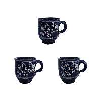 لیوان سفالی طرح گل کد s بسته 3 عددی