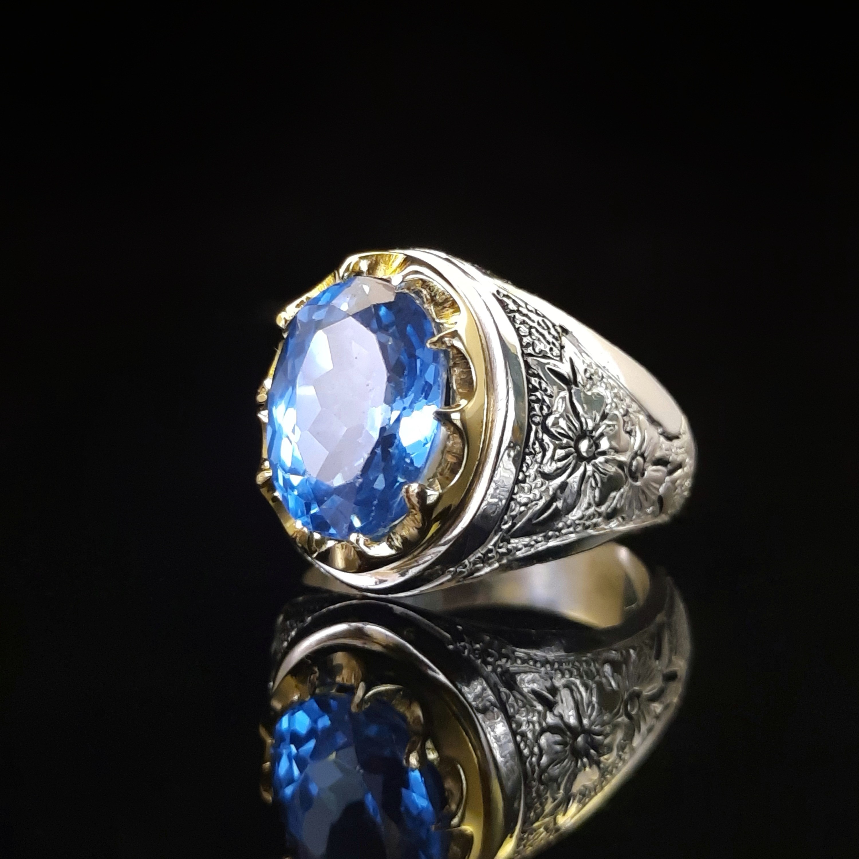 انگشتر نفیس و تمام دستساز جواهری بلوتوپاز سوئیس