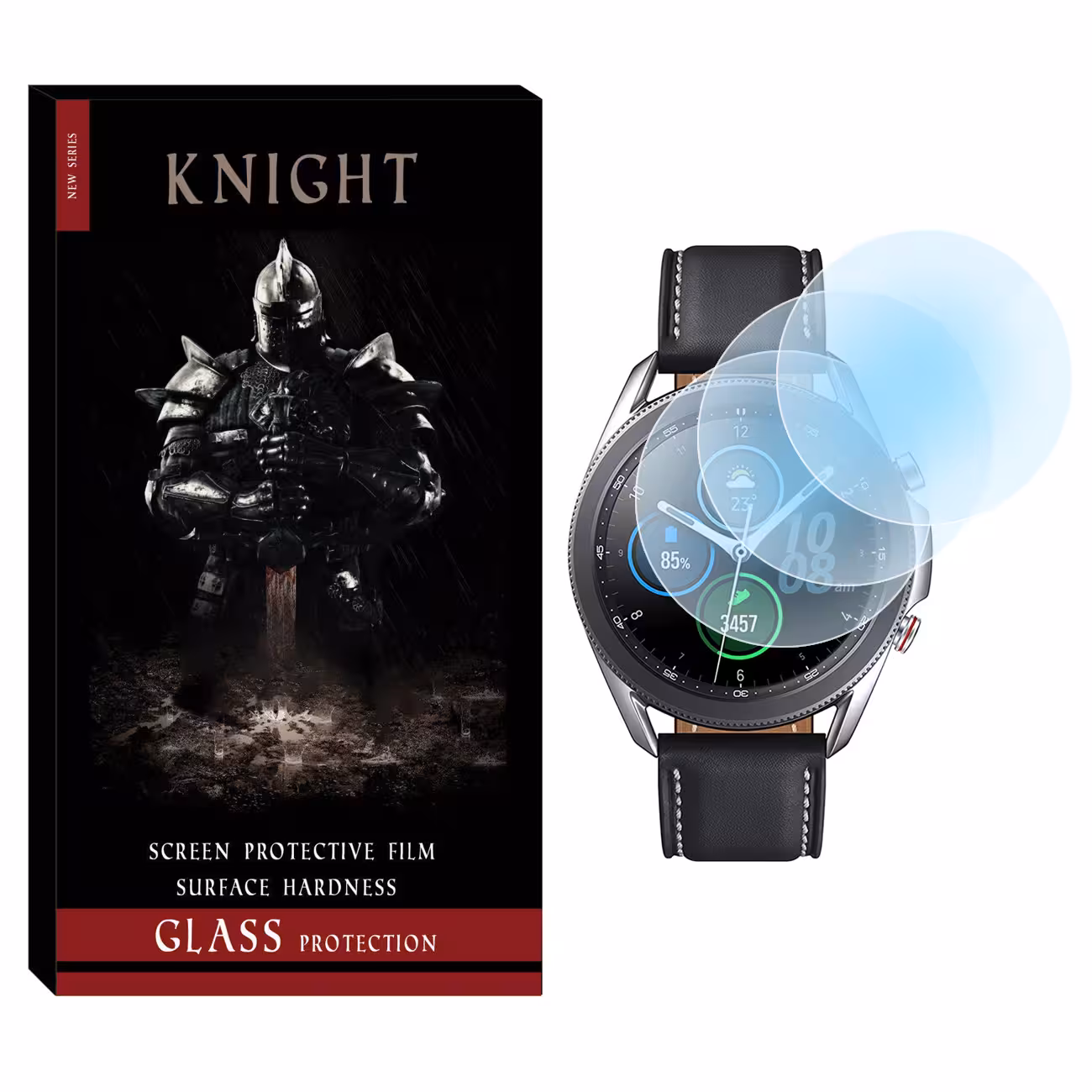 محافظ صفحه نمایش شیشه‌ای نایت مدل SH-KT مناسب برای ساعت هوشمند سامسونگ Galaxy Watch 3 41mm بسته سه عددی