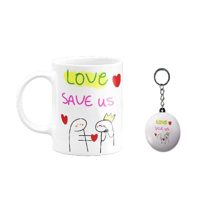 ماگ طرح عشق کد 34 به همراه جاکلیدی