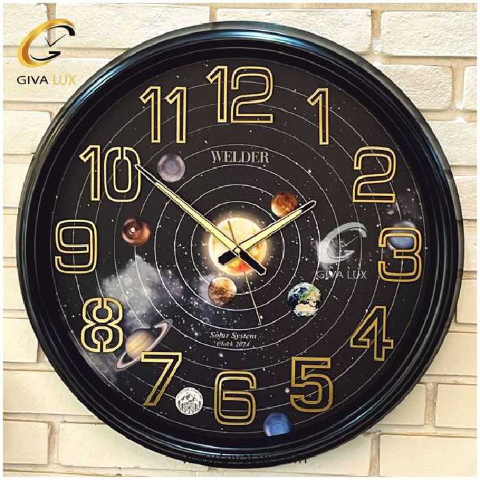 ساعت دیواری اورجینال ولدر PVC مشکی| کد رفرنس 635