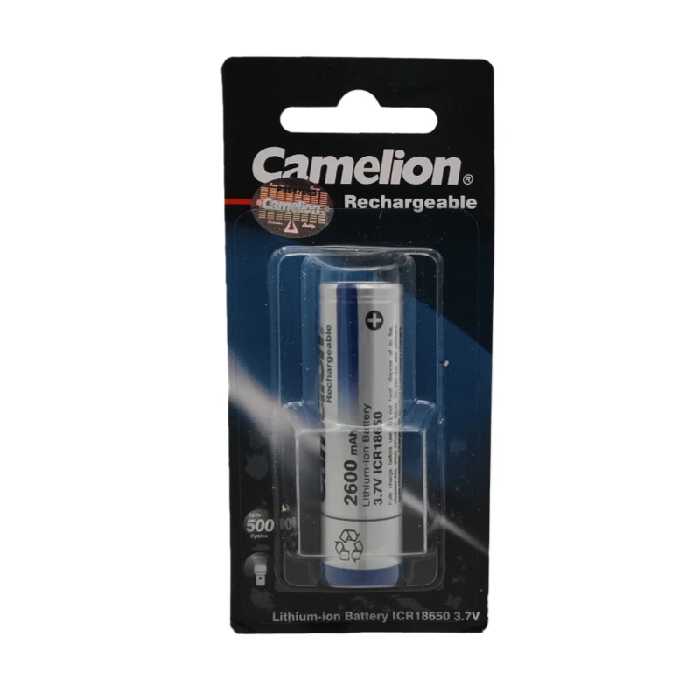 باتری قلمی 3.7 ولت شارژی کملیون مدل 18650 ظرفیت 2600 میلی آمپر