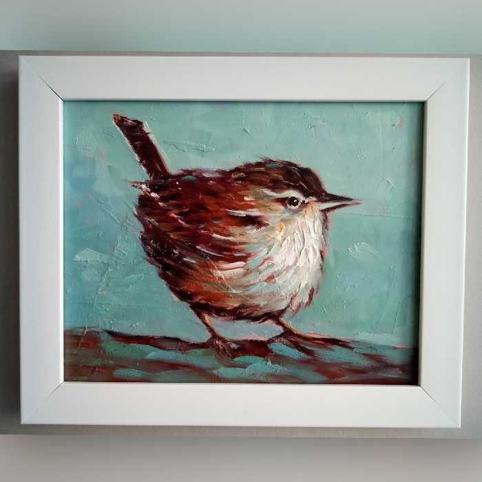 تابلو نقاشی پرنده رنگ روغن