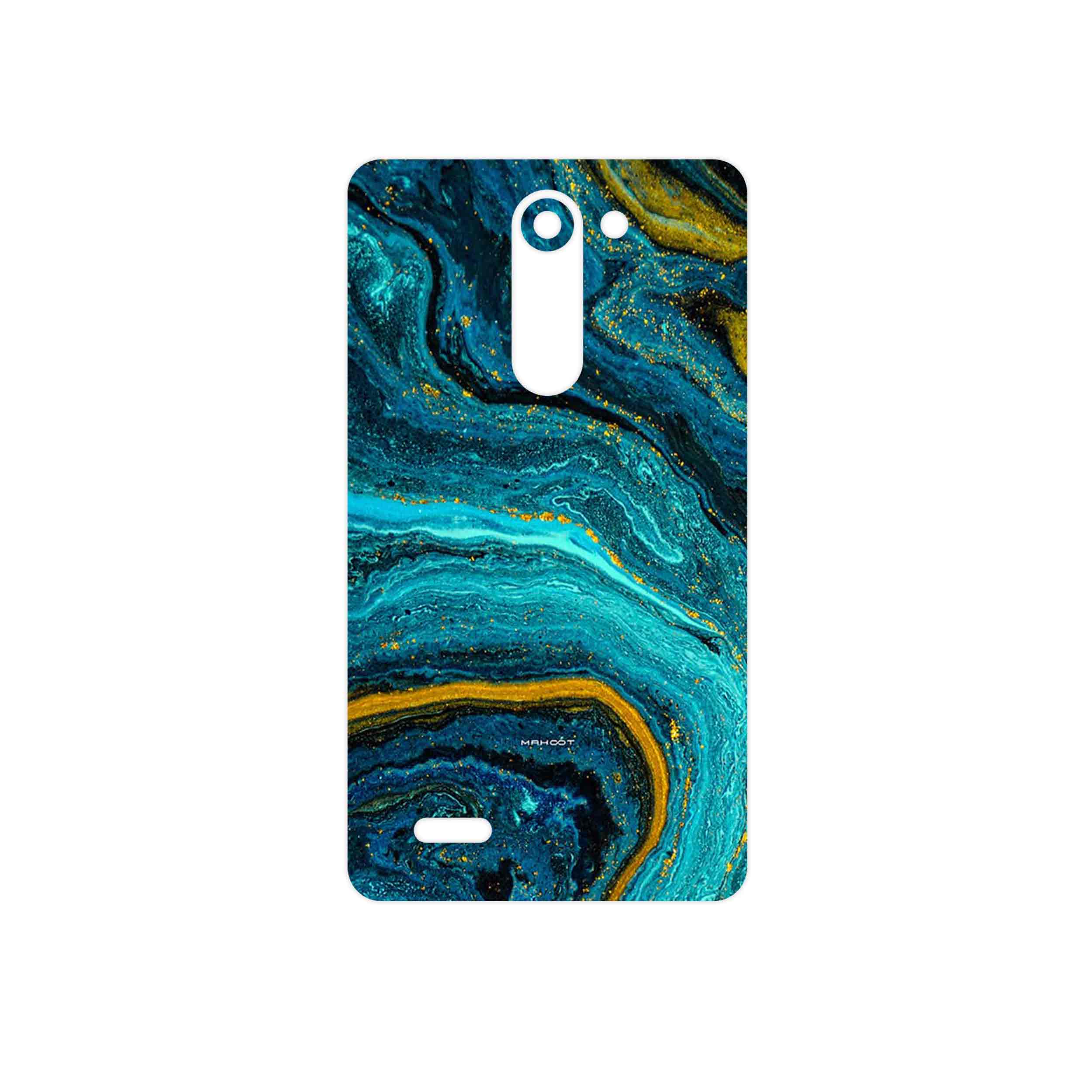 برچسب پوششی ماهوت مدل Turquoise marblewith golden streaks مناسب برای گوشی موبایل ال جی L Bello