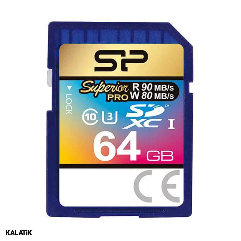 کارت حافظه SDXC سیلیکون پاور مدل Superior Pro کلاس 10 استاندارد UHS-I U3 با سرعت 100MB ظرفیت 64 گیگابایت