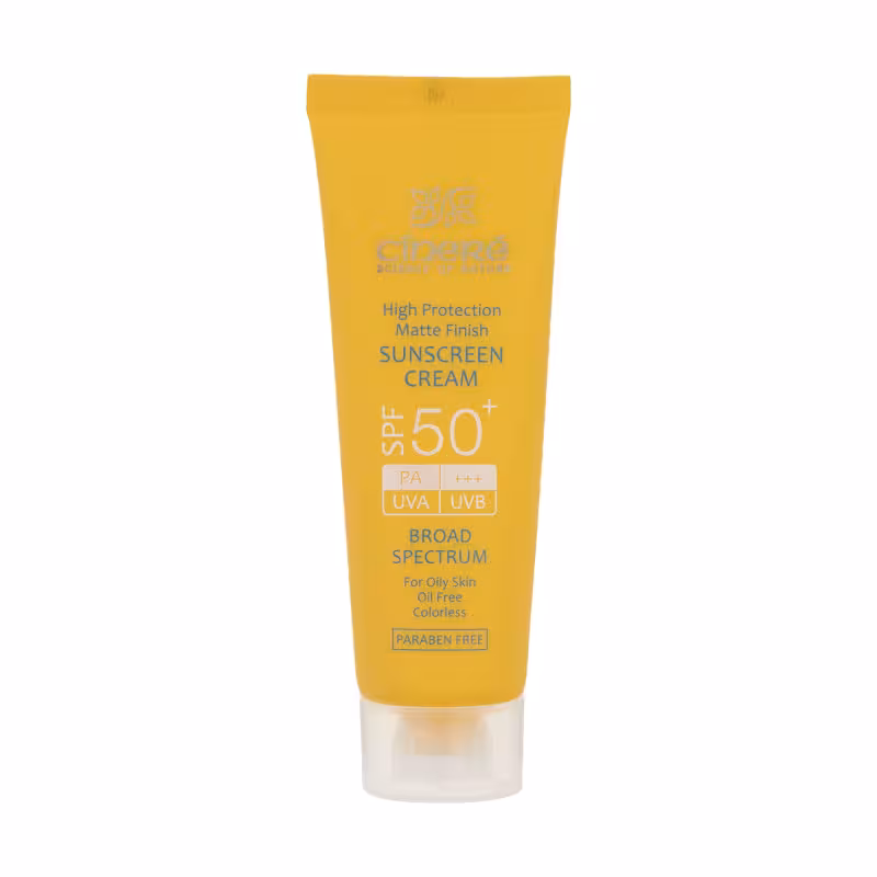 کرم ضد آفتاب +SPF50 بدون رنگ مناسب پوست چرب سینره | فاقد چربی | 50ml