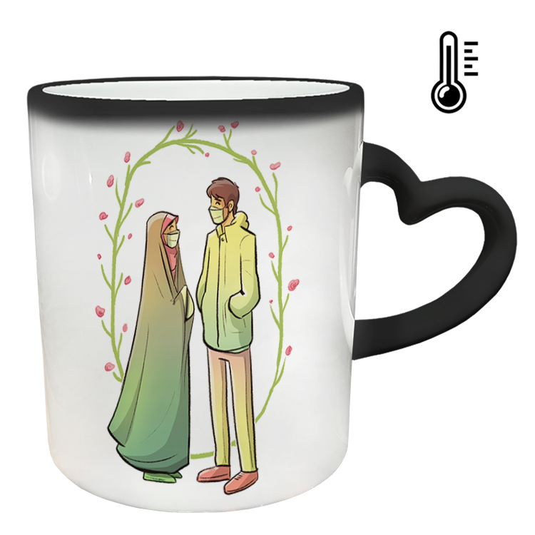 ماگ حرارتی مدل دسته قلبی طرح عاشقانه کد 246