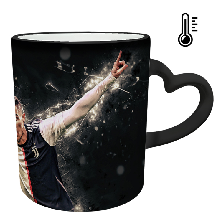 ماگ حرارتی مدل دسته قلبی طرح رونالدو کد 145