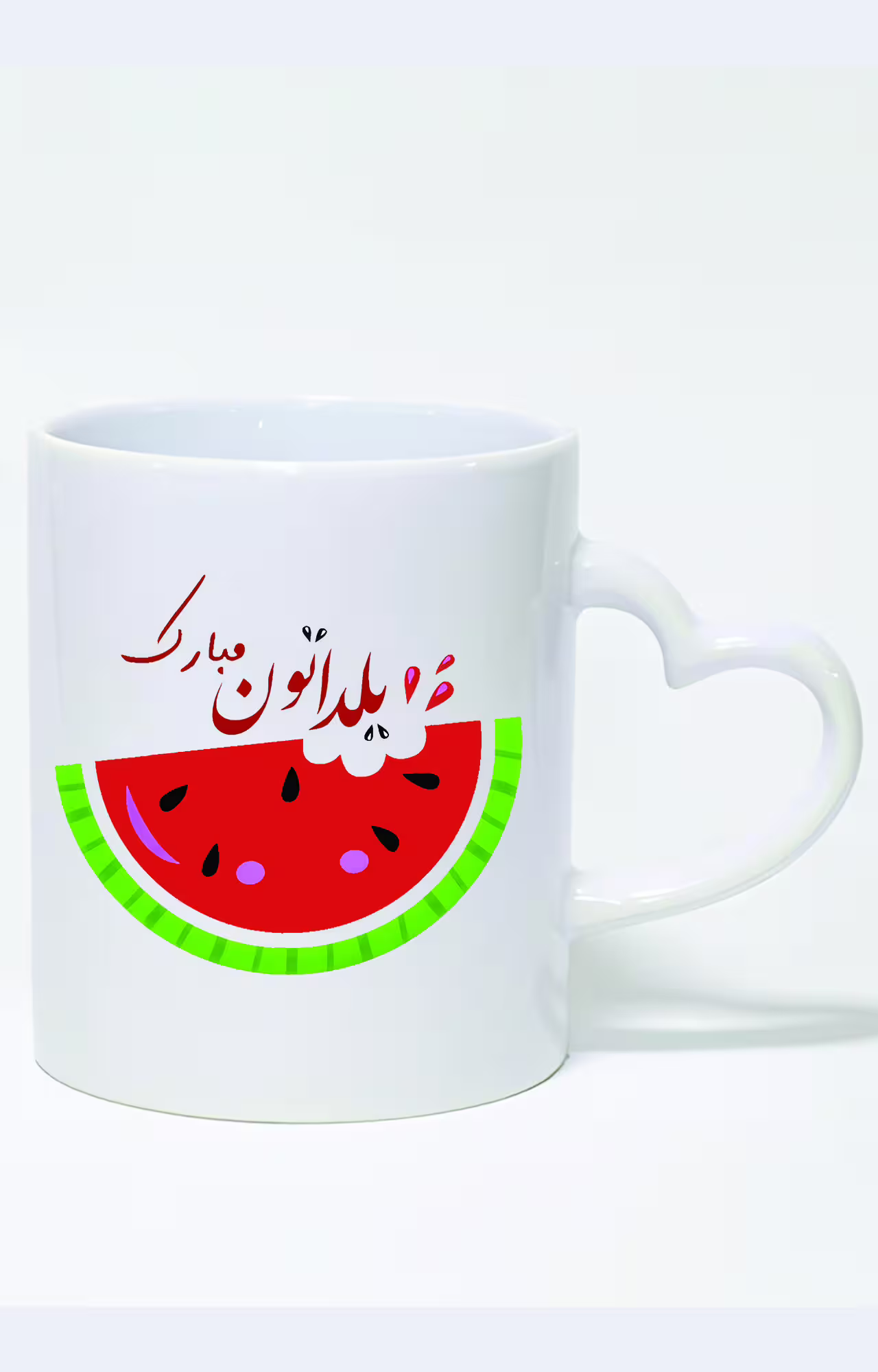 ماگ دسته قلبی طرح شب یلدا کد 3760