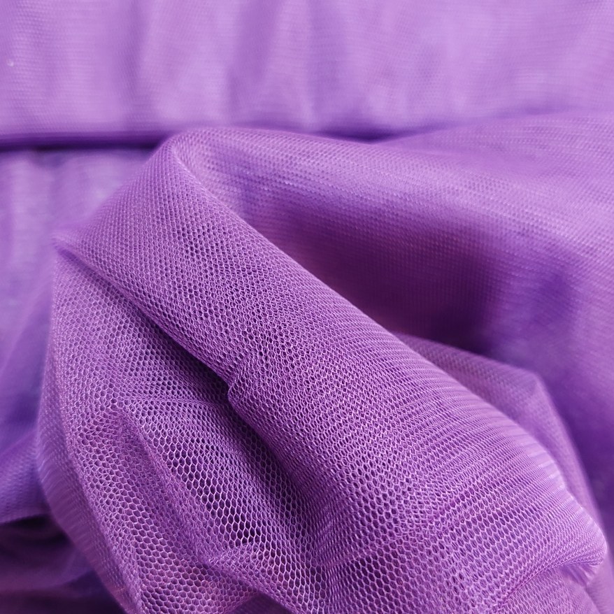 پارچه تور کش رنگ یاسی عرض 150