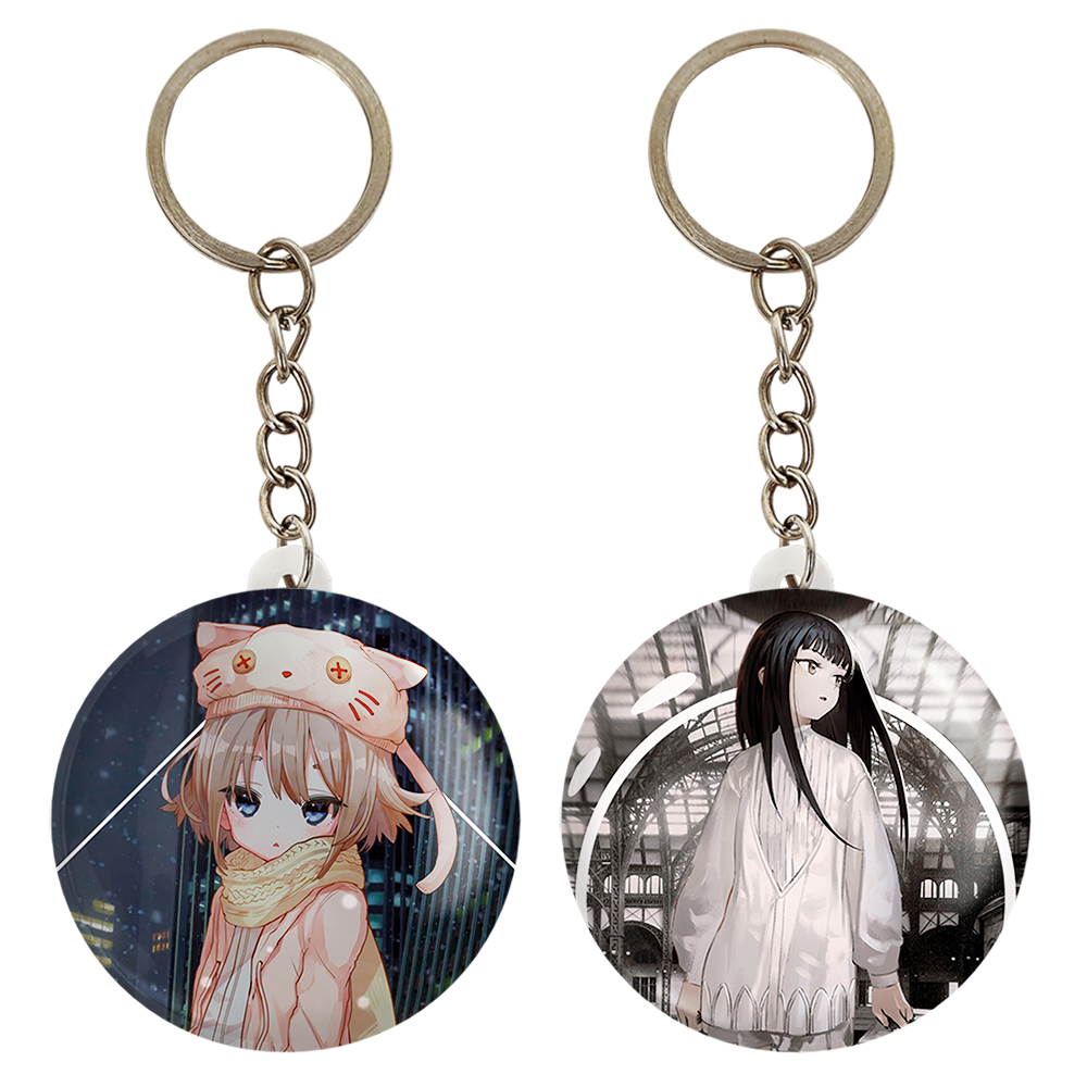 جاکلیدی خندالو مدل دختر انیمه ای کد 1804218049 مجموعه 2 عددی