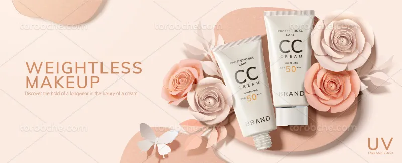 وکتور کرم مراقبت از پوست برای طراحی تبلیغاتی | گرافیک با طعم تربچه