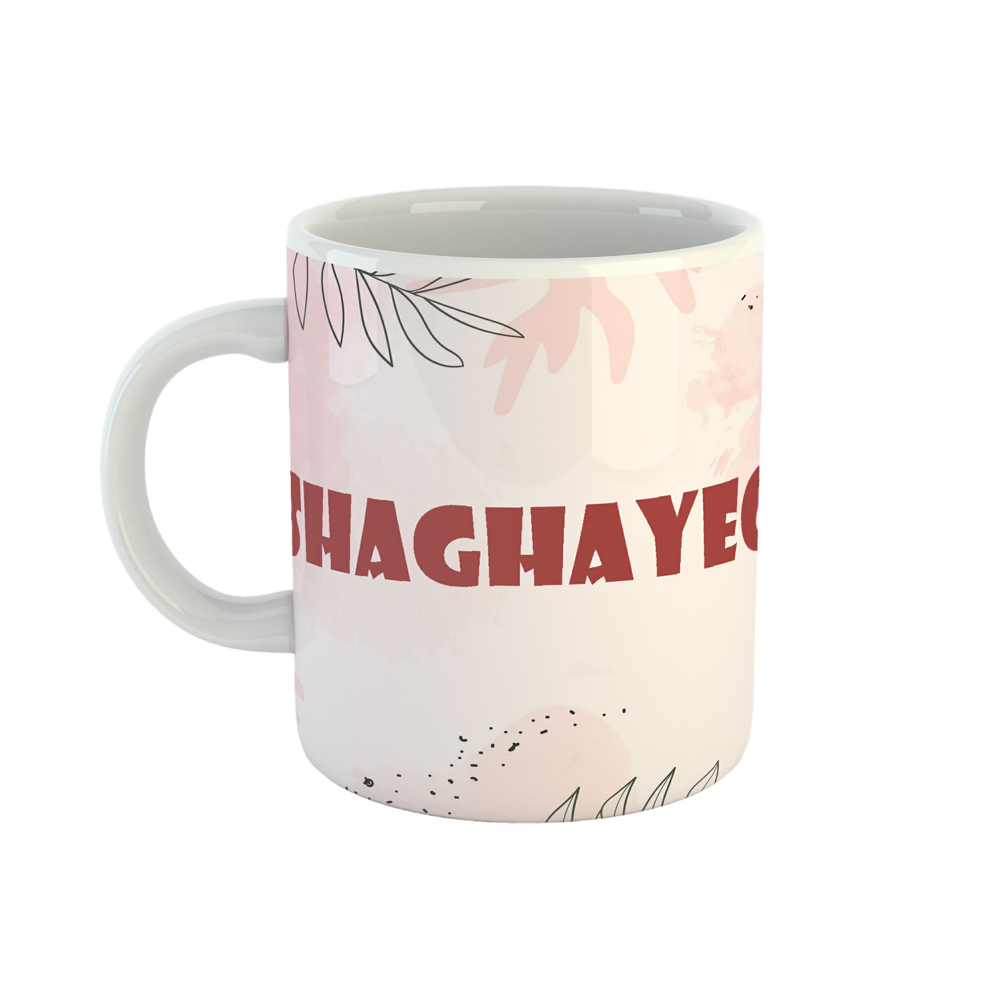 ماگ طرح اسم شقایق مدل برگ کد 366