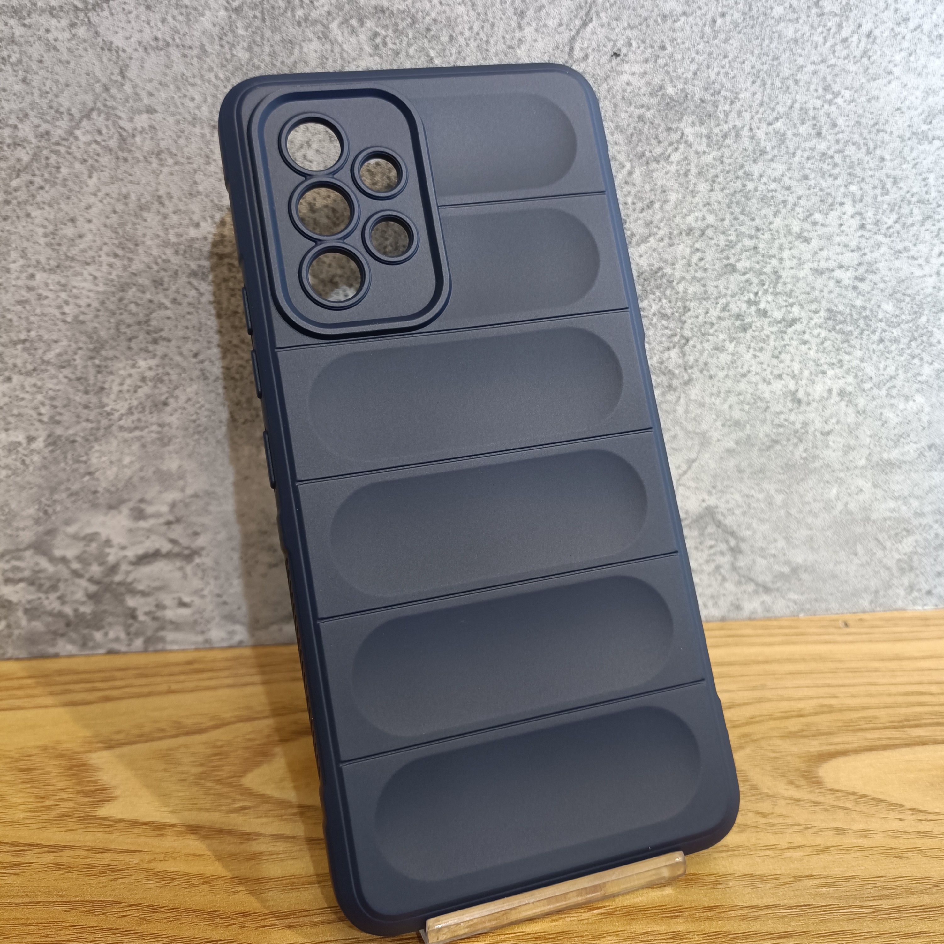 قاب گوشی A53 مدل لوپی سیلیکنی داخل مخمل رنگ سرمه ای  samsung A53