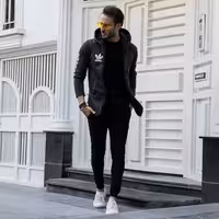 هودی Adidas مردانه ذغالی مدل Aran