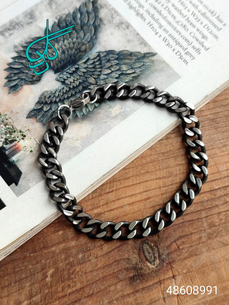 خرید دستبند استیل سیاه قلم کیفیت عالی کد 1215255 - ردگل