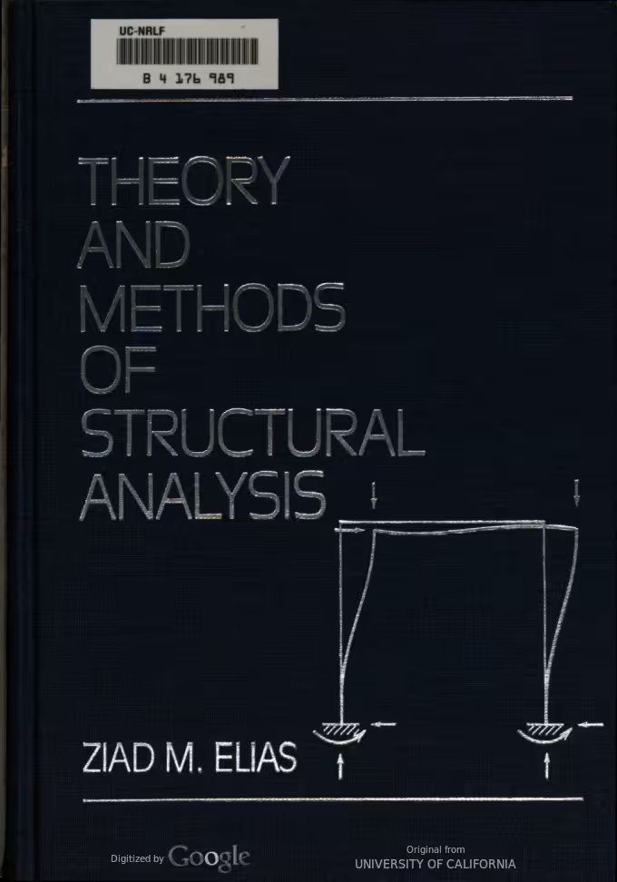 خرید و دانلود نسخه کامل کتاب Theory and Methods of Structural Analysis BY Elias - pdf