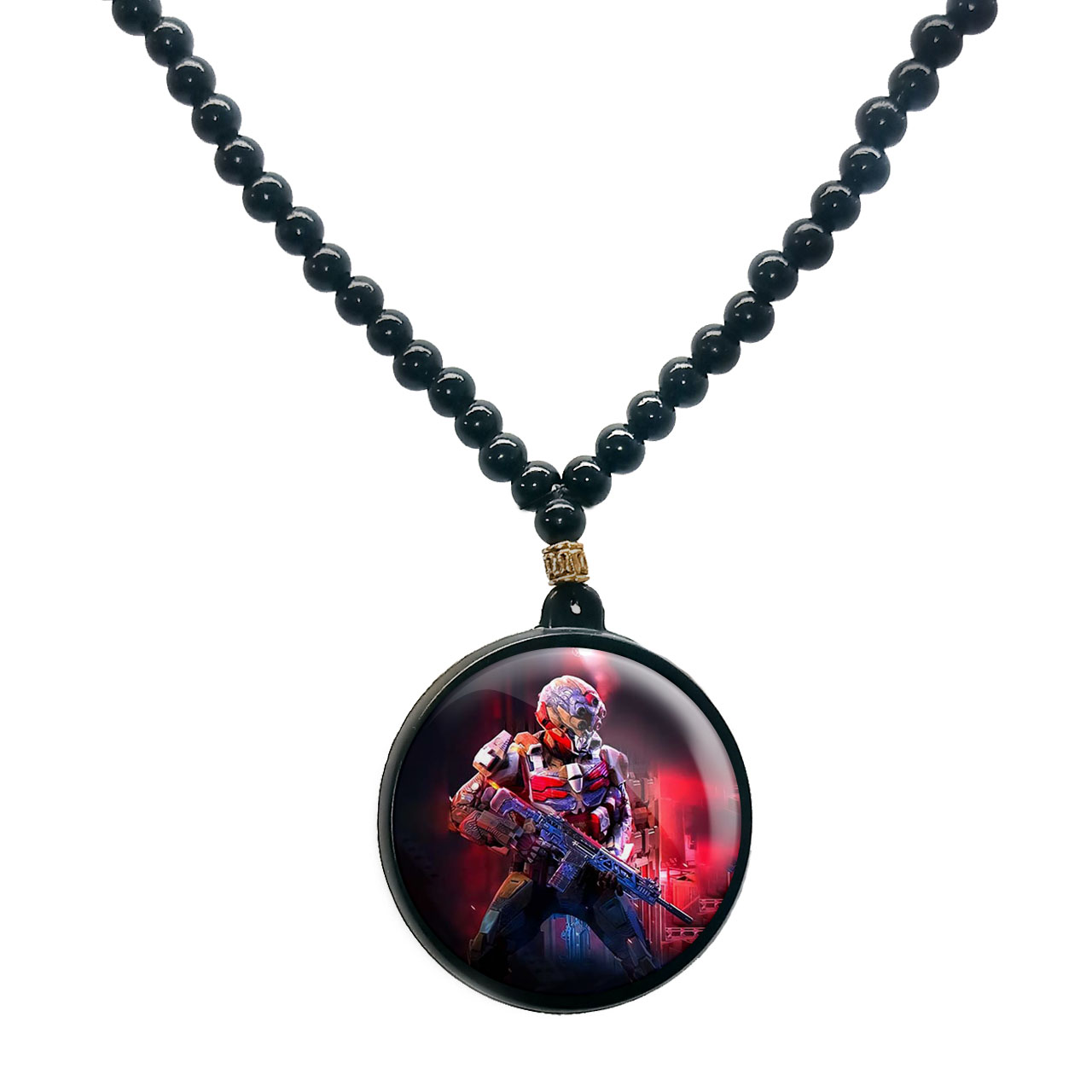 گردنبند پرمانه طرح call of duty کد pmd.7656 مدل دو طرفه